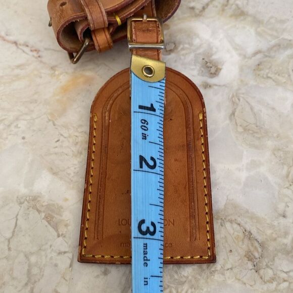 Vintage Louis Vuitton Vachetta Leather Luggage Tag & Poignet - Picture 10 of 10